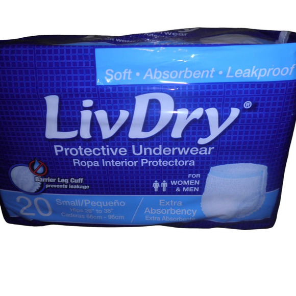 LivDry Adult Incontinence Underwear, SM, 40-Pack, Extra Absorbency Adult Diapers - Picture 6 of 8